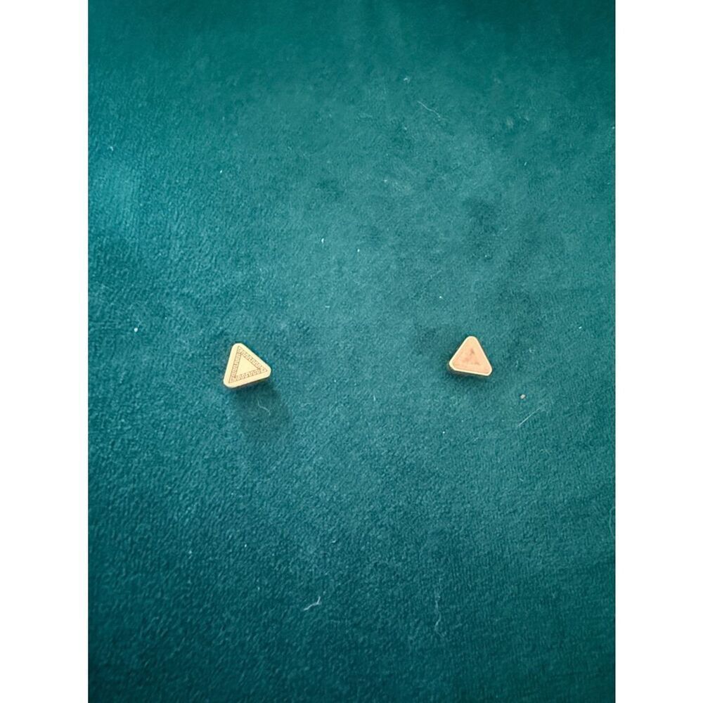 Triangle Gold Stud Earrings - Gold Tone - Magnetic NEW Stud Earrings - No Post